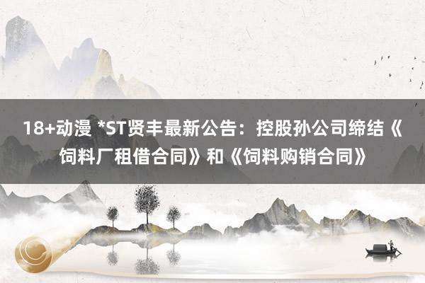 18+动漫 *ST贤丰最新公告：控股孙公司缔结《饲料厂租借合同》和《饲料购销合同》