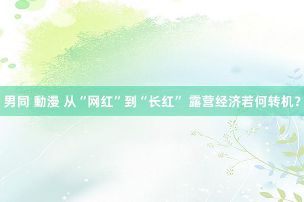 男同 動漫 从“网红”到“长红” 露营经济若何转机？
